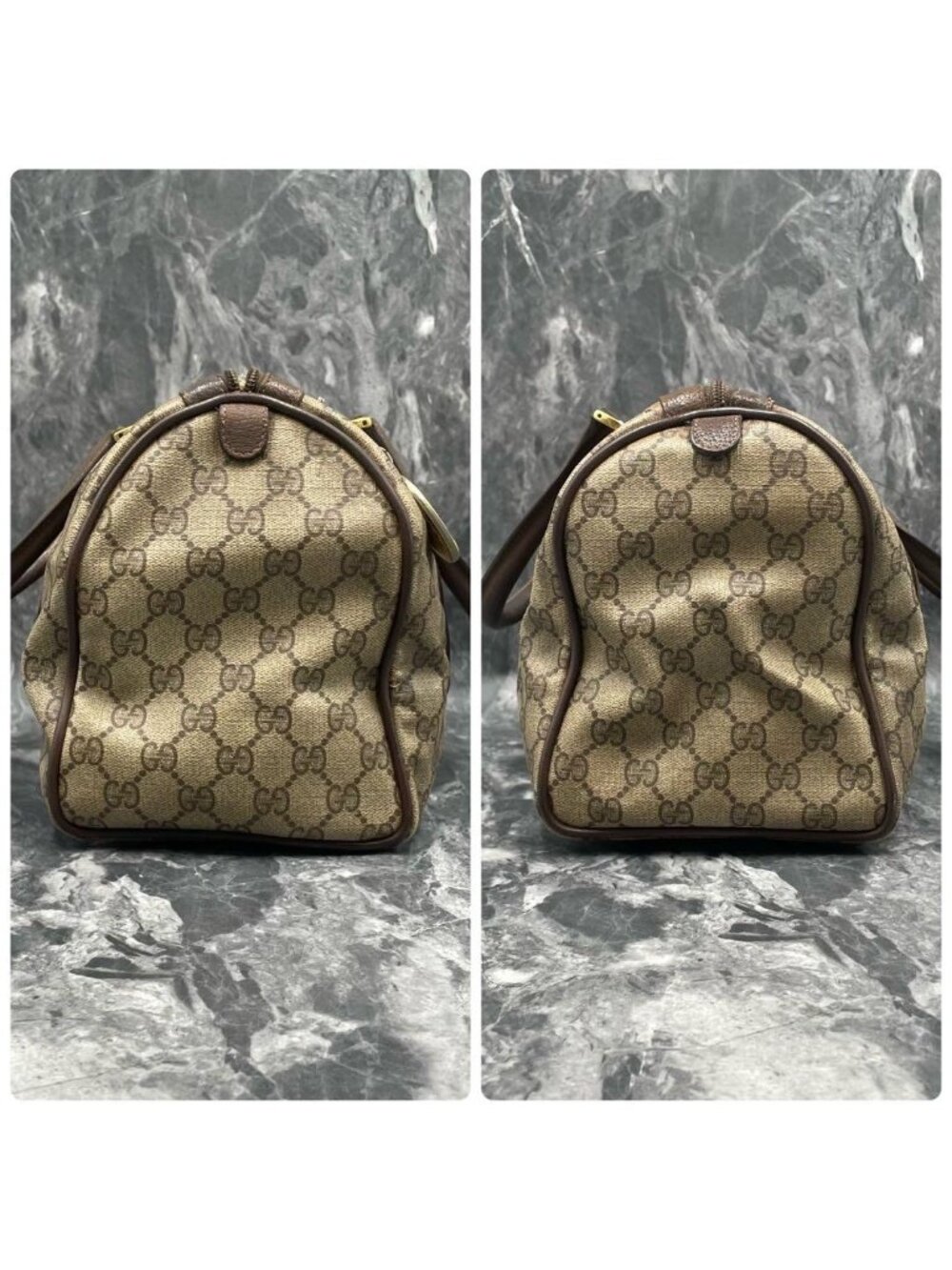 Gucci GG Sherry Line Boston Bag Brown Leather - Picture 7 of 10